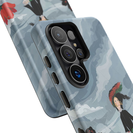 🌧️🌺 The Stormy Flower Walk Phone Case – Art Deco Floral Fashion