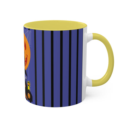 Halloween Night at the Haunted House Colorful Mugs, 11oz