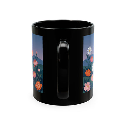 🌸🎭 The Lady Of The Floral Masquerade Garden Ceramic Mug – Art Deco Fashion Whimsy