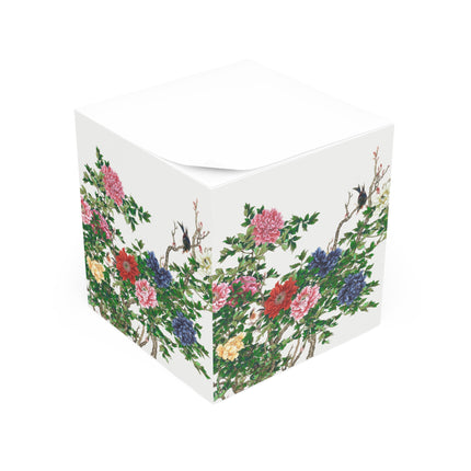 Peonies and Birds by Okamoto Shuki Note Cube