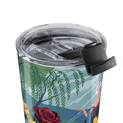 🌹🌿 The Willow Garden Promenade Tumbler, 20oz – Art Deco Floral Elegance