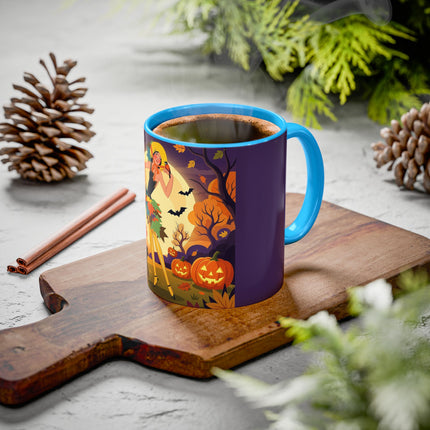 🌕🍂 Autumn Song Beneath The Harvest Moon Colorful Mug – Whimsical Halloween Charm
