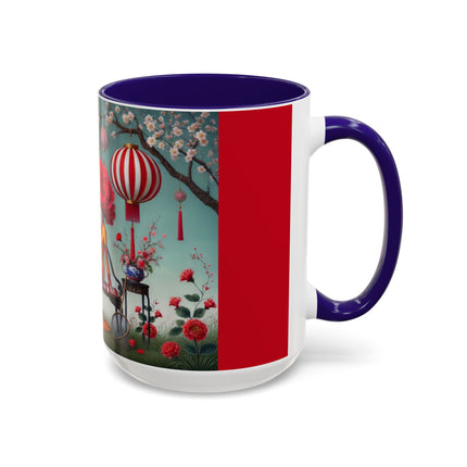 Reading in a Painted Garden Colorful Mugs (11oz, 15oz)