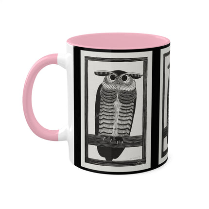 Horned Owl by Samuel Jessurun de Mesquita Colorful Mugs, 11oz