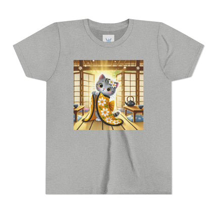 Playful Kitten in the Tea Room Youth Short Sleeve Tee