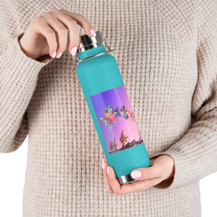Fairies, Pixies, and Petals in Twilight's Embrace Copper Vacuum Insulated Bottle, 22 oz