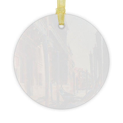 Gondola Moorings on the Grand Canal by John Singer Sargent Glass Ornament