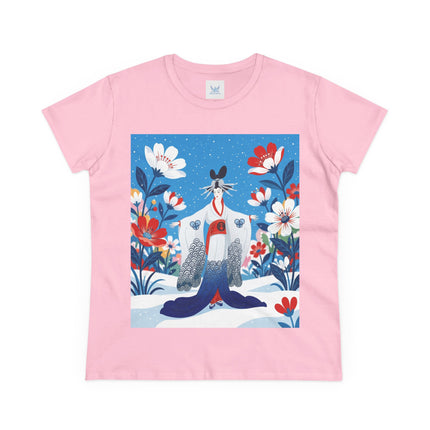 🌸❄️ The Winter Blossom Kimono Cotton Tee – Japanese-Inspired Floral Elegance