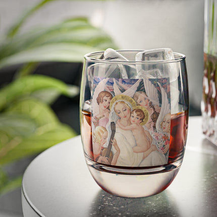 Madonna with Child Surrounded by Musical Angels by Gerda Wegener Whiskey Glass