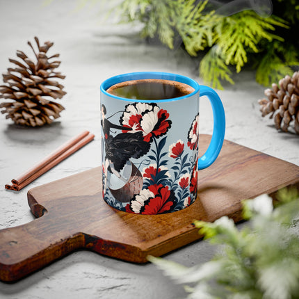 ❤️🌺 The Scarlet Blossom Dancer Colorful Mug – Art Deco Fashion Whimsy