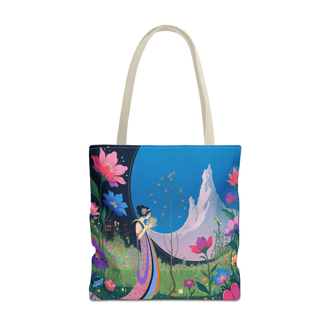 🌸🏔️ The Lady Of The Mountain Garden Tote Bag – Art Deco Floral Fantasy