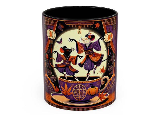 Theatrical Halloween Mice on Teacup Colorful Mugs (11oz, 15oz)