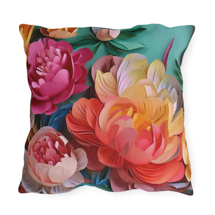 Peonies in Full Bloom Outdoor Pillows