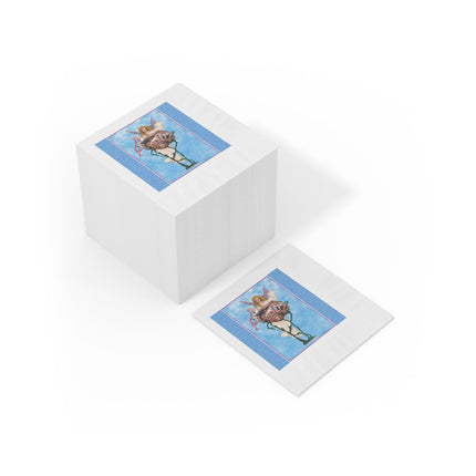 Enchanting Serenity White Coined Napkins