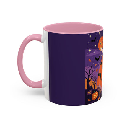 🎃🌕 The Pumpkin Moon Enchantress Colorful Mug – Elegant Halloween Masquerade