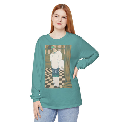 Les Hermines by Georges Lepape Garment-dyed Long Sleeve T-Shirt