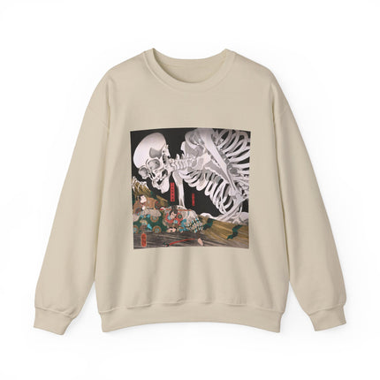 Mitsukuni Defying the Skeleton Spectre by Utagawa Kuniyoshi Heavy Blend™ Crewneck Sweatshirt