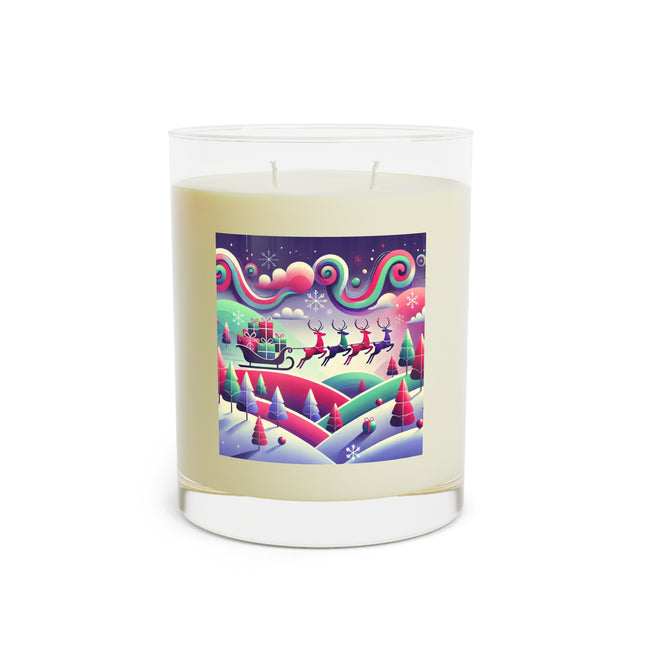 Festive Reindeer Flight Scented Candle - Full Glass, 11oz