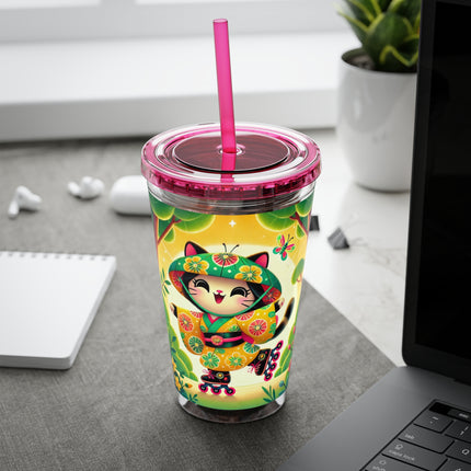 Firefly Dance on Wheels Sunsplash Tumbler with Straw, 16oz