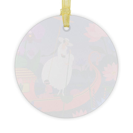 🪷⛵ The Lady Of The Lotus Voyage Glass Ornament – Art Deco Travel Elegance
