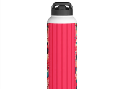 Geisha Kitten's Enchanted Carousel Ride Stainless Steel Water Bottle, Standard Lid