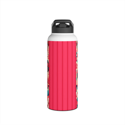 Geisha Kitten's Enchanted Carousel Ride Stainless Steel Water Bottle, Standard Lid