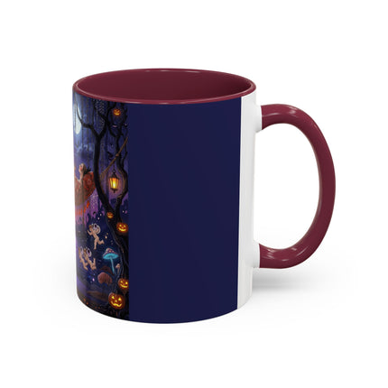 🌙🎃 Moonlit Mischief In The Pumpkin Grove Colorful Mug – Whimsical Halloween Fantasy