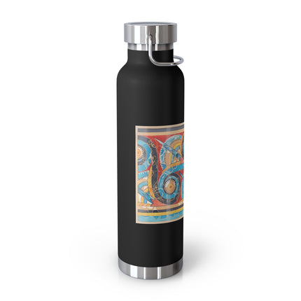 Reproduction of S-Spiral Frieze by Emile Gilliéron Copper Vacuum Insulated Bottle, 22oz
