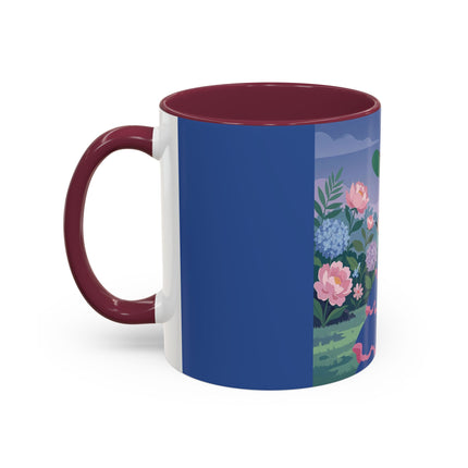 The Lady Of The Garden Stroll Colorful Mugs – Art Deco Botanical Elegance