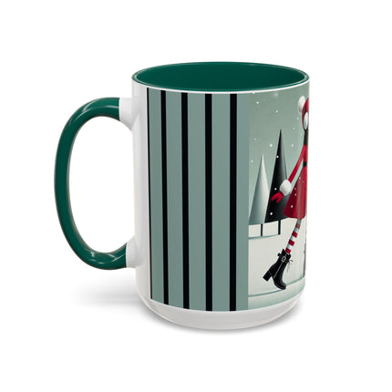 Red Sled & Curious Cats Colorful Mugs (11oz, 15oz)