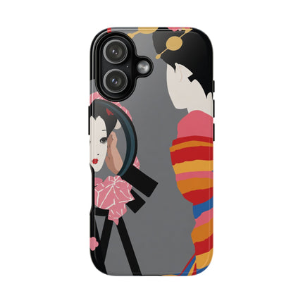 Geisha Mirror Phone Case – Elegant Reflection & Timeless Beauty