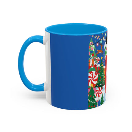 🦌🍬 The Lady Of The Peppermint Christmas Garden Colorful Mug – Colorful Art Deco Holiday Fantasy