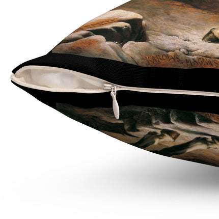 Napoleon Crossing the Alps by Jacques-Louis David Spun Polyester Square Pillow