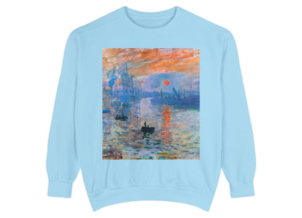 Sunrise by Claude Monet Unisex Garment-Dyed Sweatshirt