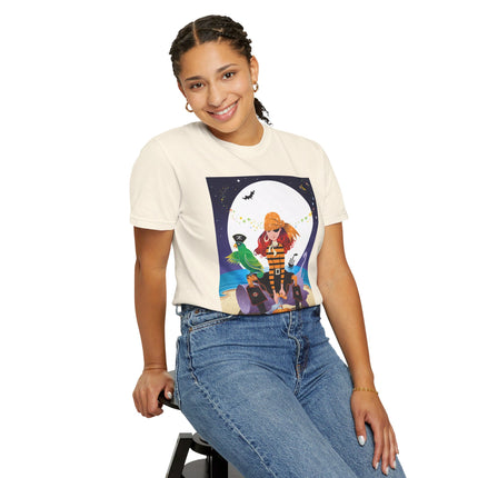 Moonlit Pirate Halloween Unisex Garment-Dyed T-shirt