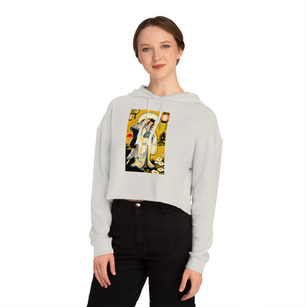 Golden Embrace Women’s Cropped Hooded Sweatshirt