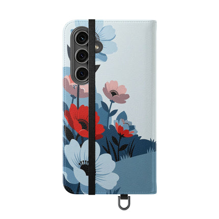 🌺🐕 The Lady Of The Flower Walk Flip Case – Art Deco Garden Stroll