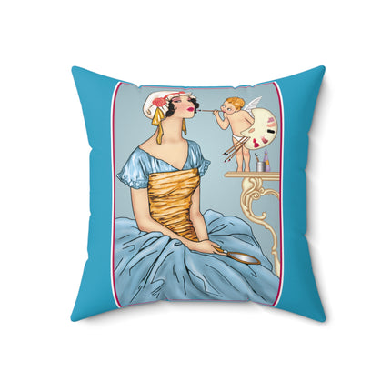 The Enchanting Painter: A Fairy's Artistic Touch Spun Polyester Square Pillow