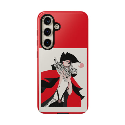 Crimson Masquerade Phone Case – Dramatic Grace & Bold Elegance