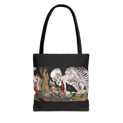 Mitsukuni Defying the Skeleton Spectre by Utagawa Kuniyoshi Tote Bag (AOP)