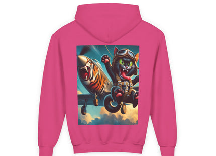 Parachuting Cat Commando Youth Heavy Blend Hooded Sweatshirt