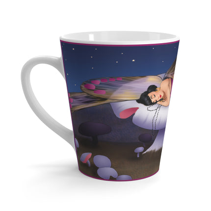 Slumbering Fairy on a Mushroom Latte Mug