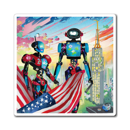 High Fashion Cyberpunk CIA Robots Magnets (3 Sizes)