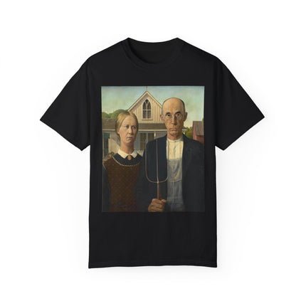 American Gothic by Grant Wood Unisex Garment-Dyed T-shirt