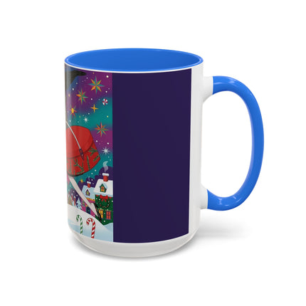 🎁✨ The Lady Of The Christmas Hatbox Colorful Mug – Art Deco Holiday Fantasy