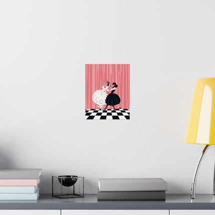 🎭🖤 The Ladies Of The Midnight Masquerade Matte Vertical Poster – Art Deco Fashion Illustration