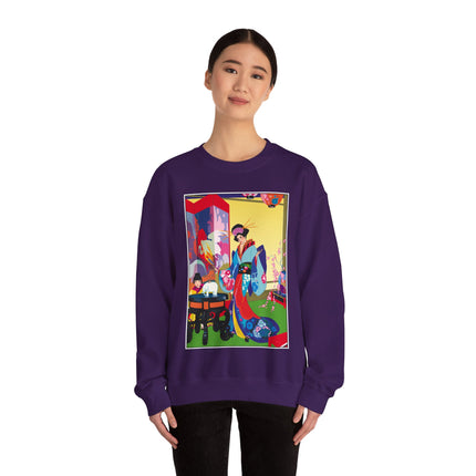 A Timeless Journey by Umberto Brunelleschi Heavy Blend™ Crewneck Sweatshirt