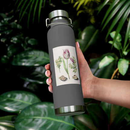 Tulip, Branches of Myrtle, and Shells by Maria Sibylla Merian Copper Vacuum Insulated Bottle, 22oz