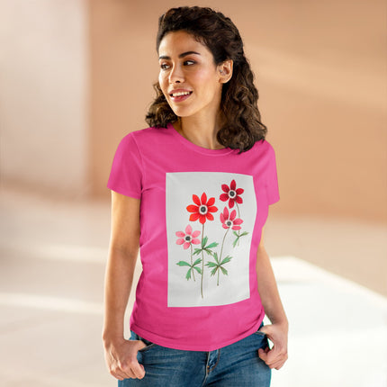 Women's Anemone Print Midweight Cotton Tee