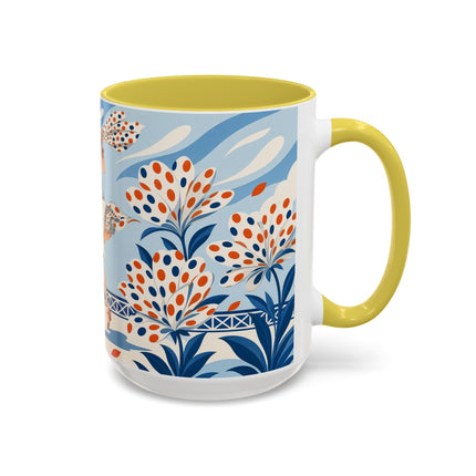 🌼🧡 The Polka Dot Wind Dancer Colorful Mug – Art Deco Fashion Whimsy